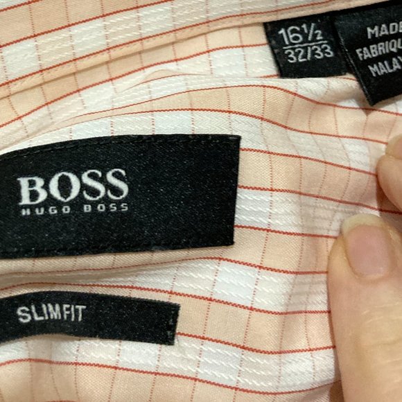 Hugo Boss Orange Plaid Shirt Sz M - Picture 6 of 6